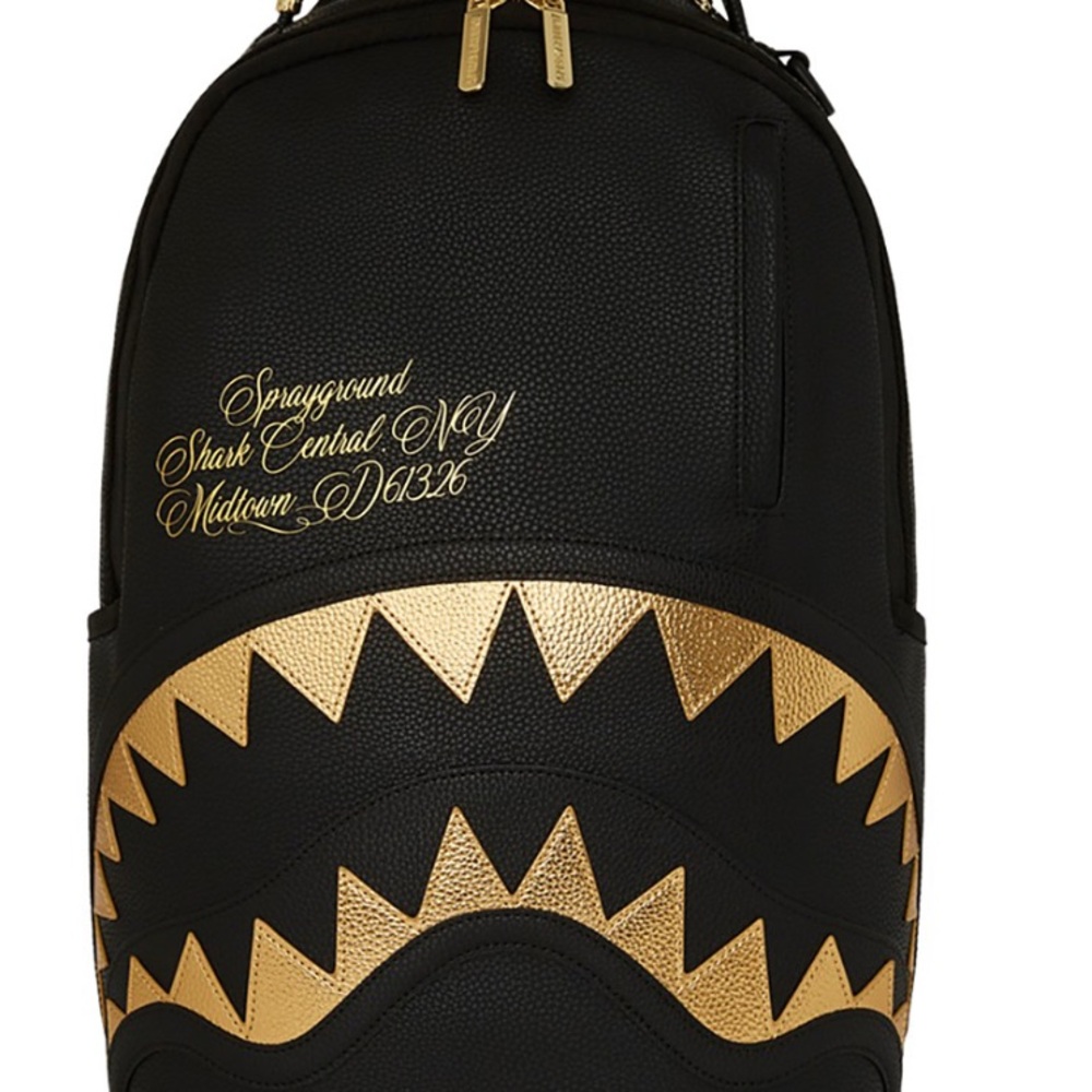 Sprayground Black and Gold Kids Backpack nwt